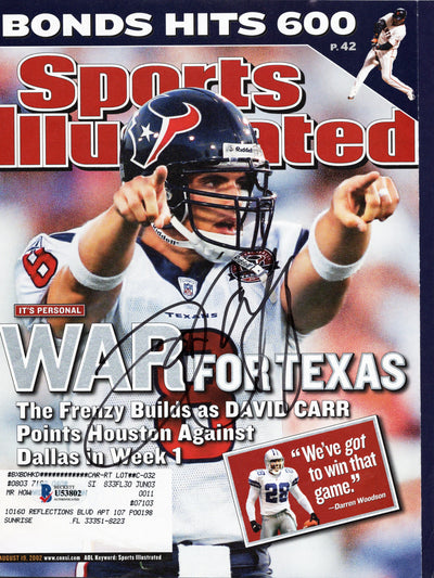 David Carr Autographed Houston Texans Sports Illustrated 8/19/02 Beckett Authenticated