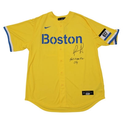 David Ortiz Autographed Boston Red Sox Nike Replica City Connect Jersey W/ This is Our F'n City Beckett Witnessed