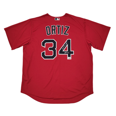 David Ortiz Autographed Boston Red Sox Nike Replica Red Jersey W/HOF 22 Beckett Witnessed