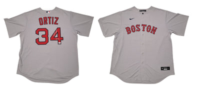 David Ortiz Autographed Boston Red Sox Nike Replica Gray Jersey W/ HOF 22 Beckett Witnessed