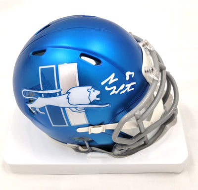 Detroit Lions 2023 ALT mini helmet signed by Sam LaPorta Beckett witnessed