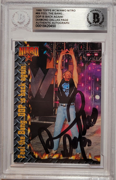 Diamond Dallas Page Autographed 1999 Topps WCW Nitro Trading Card #69 Beckett Authenticated