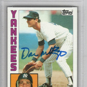 Don Mattingly Autographed New York Yankees 1984 Topps Trading Card #8 PSA Graded Encapsulated