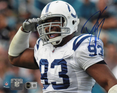 Dwight Freeney Autographed Indianapolis Colts 8x10 Photo Beckett Witnessed