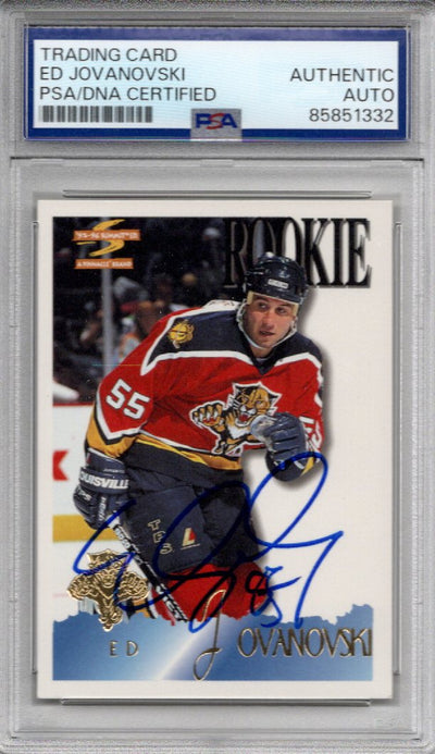 Ed Jovanovski Autographed Florida Panthers 1995-96 Pinnacle Rookie Card PSA AUTHENTIC AUTO