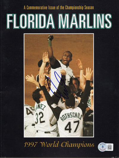 Edgar Renteria Autographed Florida Marlins Commemorative 1997 World Series Champions Magazine Beckett Authenticated