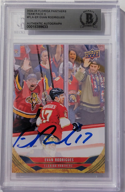 Evan Rodrigues Autographed Florida Panthers 2024-25 Upper Deck Card #FLA-ER Beckett
