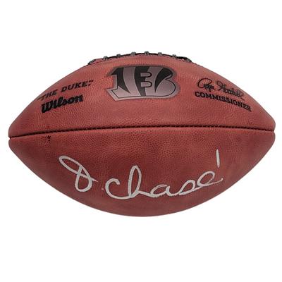 Ja'Marr Chase Autographed Cincinnati Bengals Metallic NFL Duke Football Beckett Witnessed
