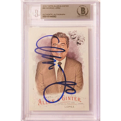 George Lopez Autographed 2016 Alan & Ginter Trading Card #90 Beckett Encapsulated