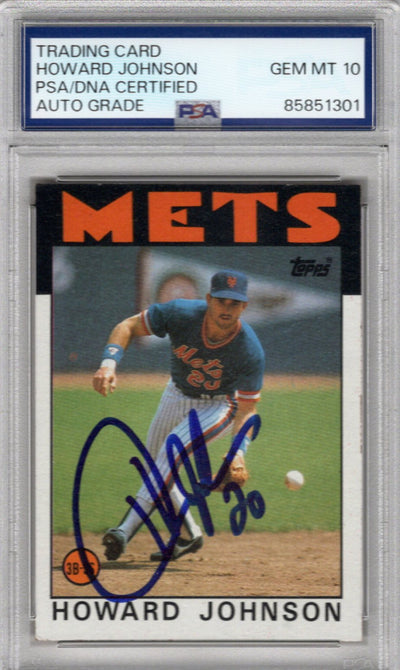 Howard Johnson Autographed New York Mets 1986 Topps #751 Trading Card PSA AUTO GRADE GEM MT 10