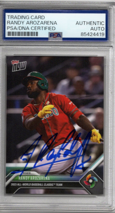 Randy Arozarena Autographed WBC Mexico 2023 Topps NOW Trading Card PSA 85424419