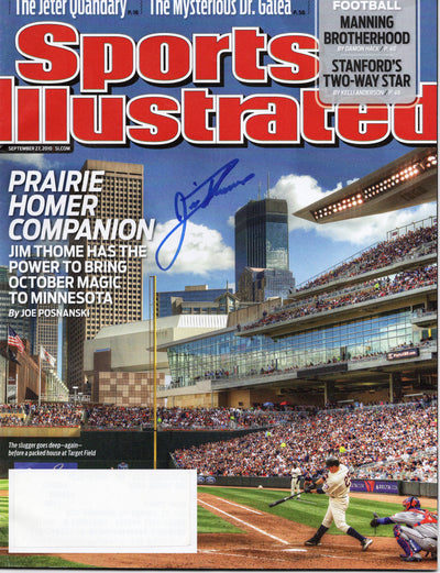 Jim Thome Autographed Minnesota Twins Sports Illustrated 9/27/10 Beckett Witnessed