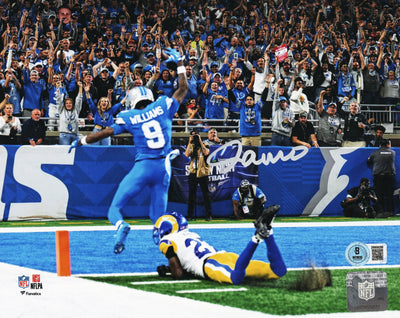 Jameson Williams Autographed Detroit Lions 2024 Touchdown 8x10 Photo Beckett Witnessed