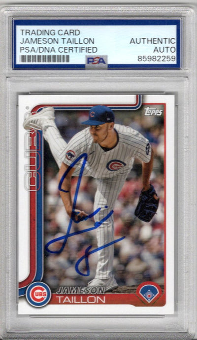 Jameson Taillon Autographed Chicago Cubs 2025 Topps Card CHC-8 PSA AUTHENTIC AUTO