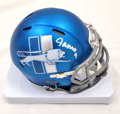 Jameson Williams Autographed Detroit Lions 2023 ALT Mini Helmet Beckett Witnessed