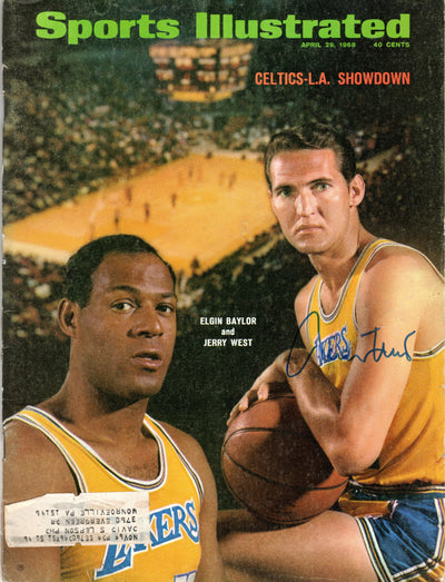 Jerry West Autographed Los Angeles Lakers Sports Illustrated 4/29/68 JSA Witnessed