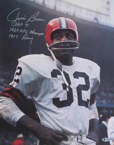Jim Brown Autographed Cleveland Browns 16x20 Photo Beckett Authenticated Beckett V62613