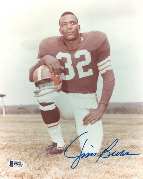 Jim Brown Autographed Cleveland Browns 8x10 Photo Beckett Authenticated #9