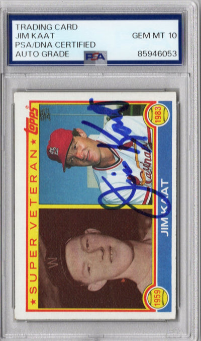 Jim Kaat Autographed St. Louis Cardinals 1983 Topps #673 Card PSA AUTO GRADE GEM MT 10