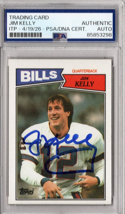 Jim Kelly Autographed Buffalo Bills 1987 Topps #362 Rookie Card PSA ITP AUTHENTIC AUTO
