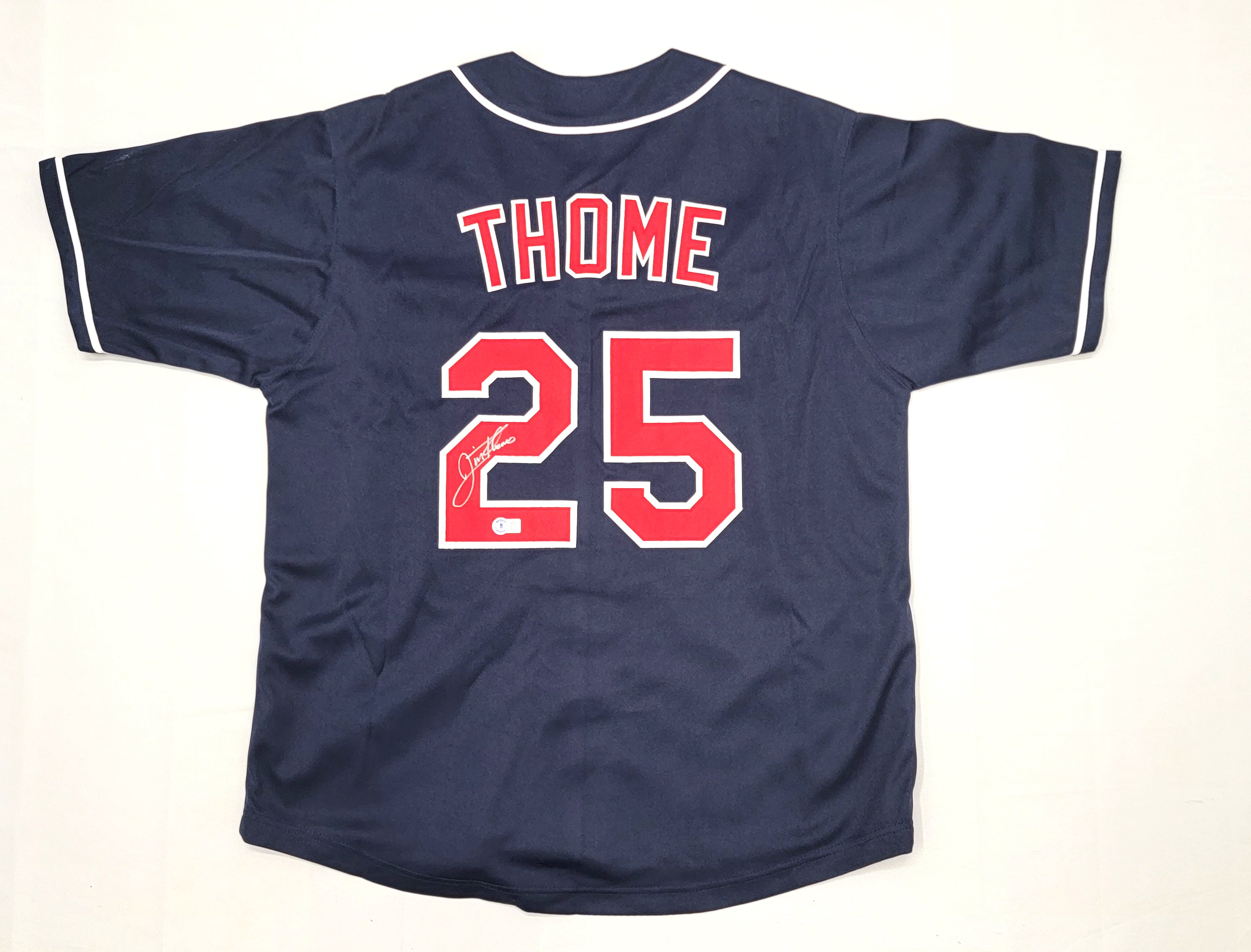 Jim Thome Autographed Cleveland Indians Blue Pro Style Jersey Beckett ...