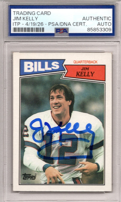 Jim Kelly autographed 1987 Topps rookie card PSA authentic