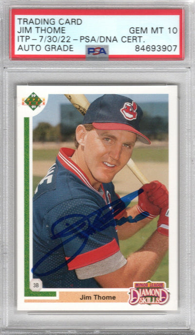 Jim Thome Autographed Cleveland Indians Encapsulated 1991 Upper Deck Rookie Trading Card ITP PSA 84693907