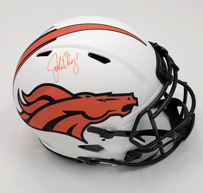John Elway Denver Broncos Autographed Riddell Lunar Eclipse Speed Authentic  Helmet with Multiple Inscriptions - Limited Edition of 7