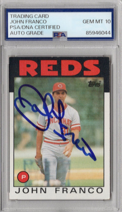 John Franco Autographed St. Louis Cardinals 1986 Topps #54 Card PSA AUTO GRADE GEM MT 10