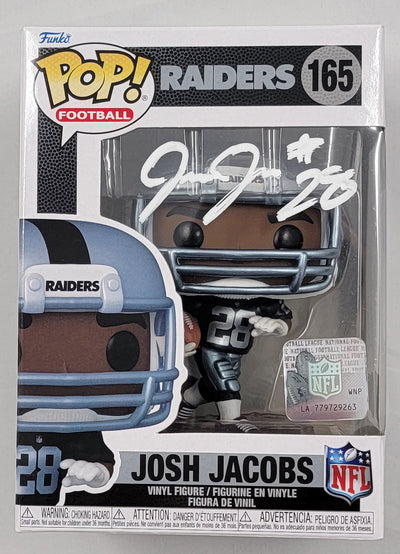 Josh Jacobs Autographed Las Vegas Raiders Funko Pop Beckett Witnessed