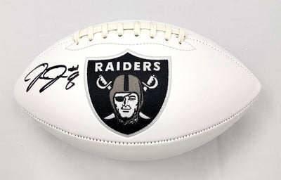 Josh Jacobs Autographed Las Vegas Oakland Raiders Logo Football Beckett Witnessed