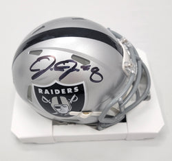 Josh Jacobs Autographed Las Vegas Oakland Raiders Speed Mini Helmet Beckett Witnessed