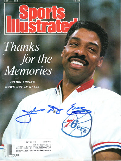 Julius Dr. J Erving Autographed Philadelphia 76ers Sports Illustrated Thanks For The Memories 5/4/87 Beckett Witnessed
