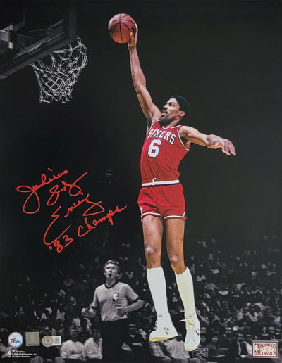 Julius Erving DR. J Autographed Philadelphia 76ers Reebok Jersey W