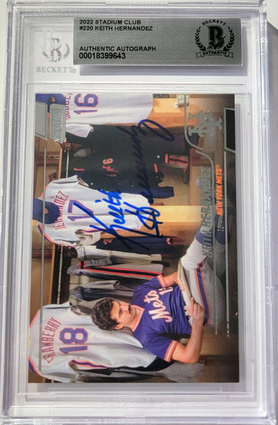 Keith Hernandez Autographed New York Mets 2022 Topps Stadium Club Card #220 Beckett