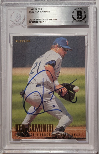 Ken Caminiti Autographed Houston Astros 1996 Fleer #562 Trading Card Beckett Authenticated
