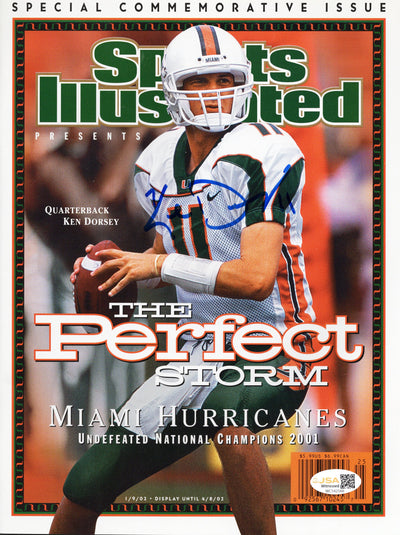 Ken Dorsey Autographed Miami Hurricanes 2001 National Champions Sports Illustrated JSA Witnessed