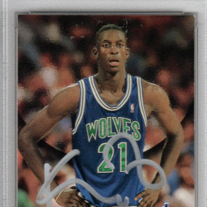 Kevin Garnett Autographed Minnesota Timberwolves 1995 Topps Stadium Club Trading Card #343 PSA Encapsulated 97500676
