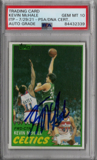 Kevin McHale Autographed Boston Celtics 1981 Topps Rookie Trading Card #75 PSA AUTO GRADE GEM MT 10
