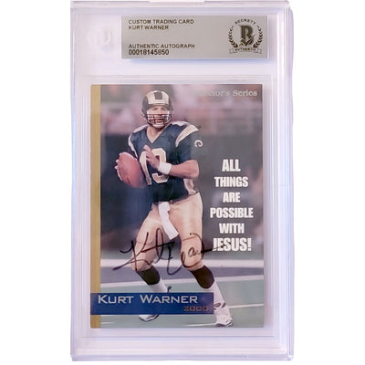 Kurt Warner Autographed St. Louis Rams Trading Card Beckett Encapsulated