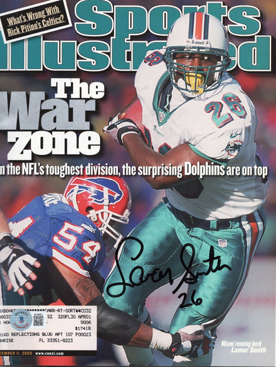 Lamar Smith Autographed Miami Dolphins Sports Illustrated 12/11/00 Beckett Authenticated