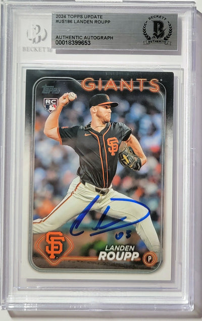 Landen Roupp Autographed San Francisco Giants 2024 Topps Rookie Card #US186 Beckett