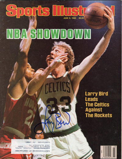Larry Bird Autographed Boston Celtics Sports Illustrated NBA Showdown 6/9/86 Beckett Witnessed