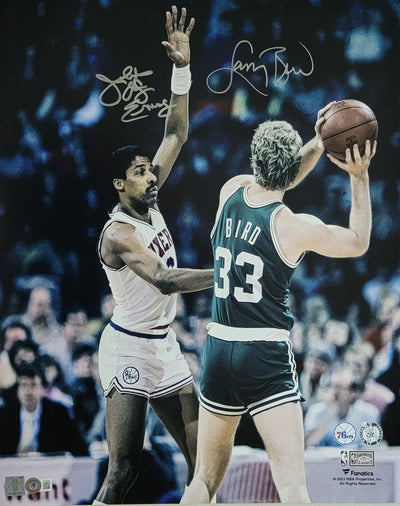 Larry Bird & Julius Erving Autographed Celtics 76ers 16x20 Photo Beckett Witnessed