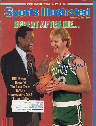 Larry Bird Autographed Boston Celtics Sports Illustrated Repeat After Me 10/29/84 Beckett Witnessed