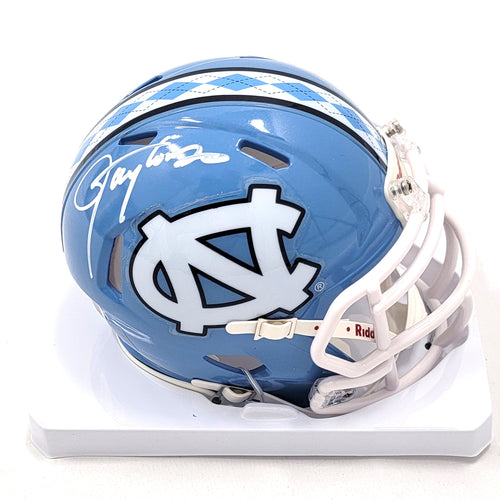 carolina mini football helmet Lawrence Taylor Autographed UNC North Carolina Speed Mini Helmet Becke