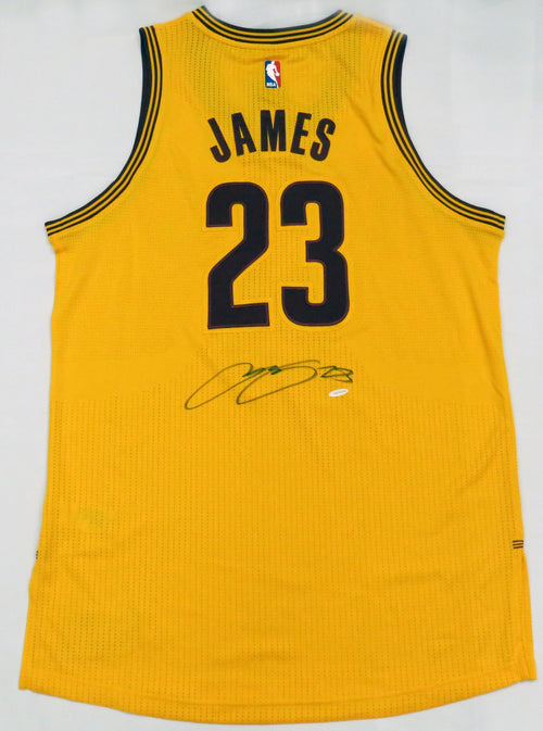 LeBron James Signed Los Angeles Lakers Gold Jersey with Upperdeck