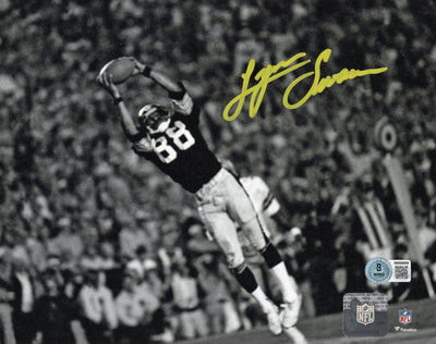 Lynn Swann Autographed Pittsburgh Steelers B&W 8X10 Photo Beckett Witnessed