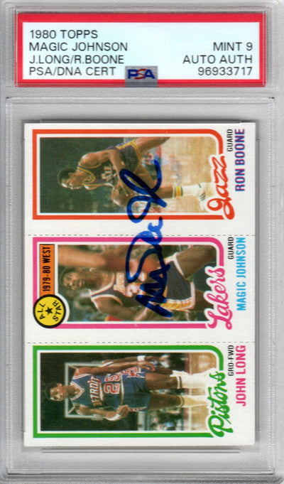 Magic Johnson autographed 1980 rookie card PSA Mint 9 authenticated