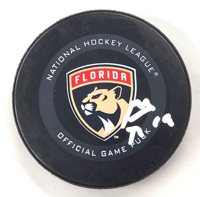 Matthew Tkachuk Autographed Florida Panthers Official Game Hockey Puck Beckett Witnessed